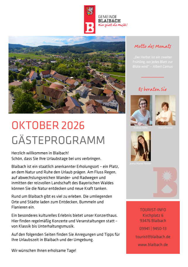 Gästeprogramm Oktober